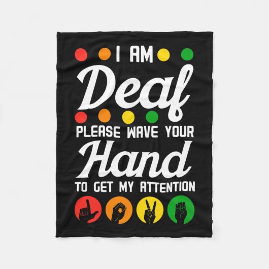 認識度補聴器インプラントAsl手を振る フリースブランケット (正面)