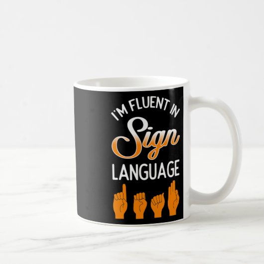 認識度補聴器インプラントSign Languuに堪能 コーヒーマグカップ (右)