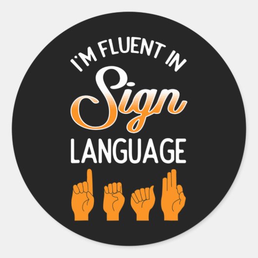認識度補聴器インプラントSign Languuに堪能 ラウンドシール (正面)