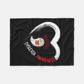 認識度読のハート衣服赤かわいい幽霊本 フリースブランケット (正面(横))