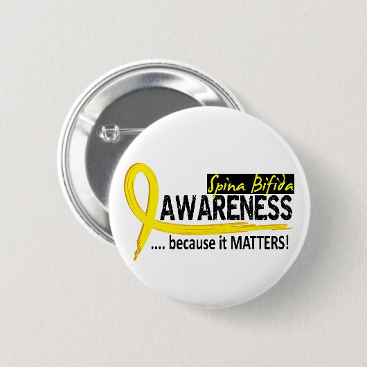 認識度2の二分脊椎 缶バッジ (正面&裏面)