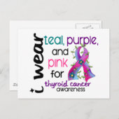 認識度43用甲状腺癌1衣服リボン ポストカード (正面/裏面)