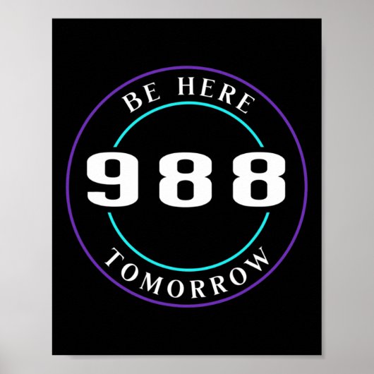 認識度988 – 自殺防止 ポスター (正面)