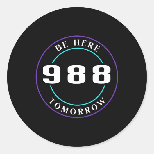 認識度988 – 自殺防止 ラウンドシール (正面)