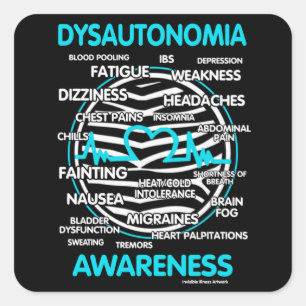 認識度/症状…Dysautonomia正方形ステッカー スクエアシール