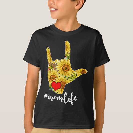 認識度Asl手話ひまわり私はあなたを愛M Tシャツ (正面)