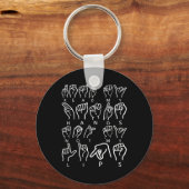 認識度Asl手話アメリカ手話 キーホルダー (正面)