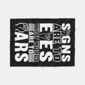 認識度Asl手話アメリカ手話 フリースブランケット (正面(横))