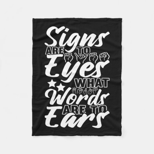 認識度Asl手話アメリカ手話 フリースブランケット (正面)