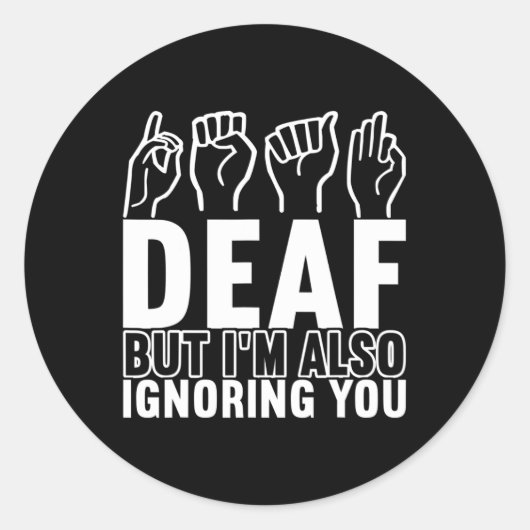 認識度Asl手話アメリカ手話 ラウンドシール (正面)