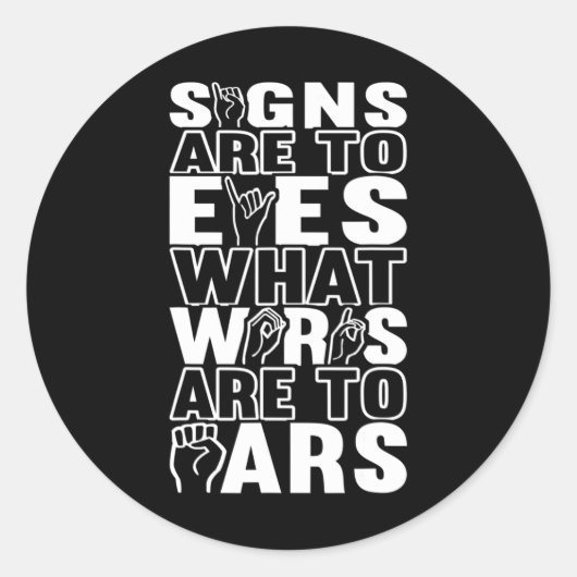 認識度Asl手話アメリカ手話 ラウンドシール (正面)