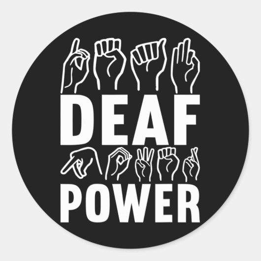 認識度Asl手話アメリカ手話 ラウンドシール (正面)