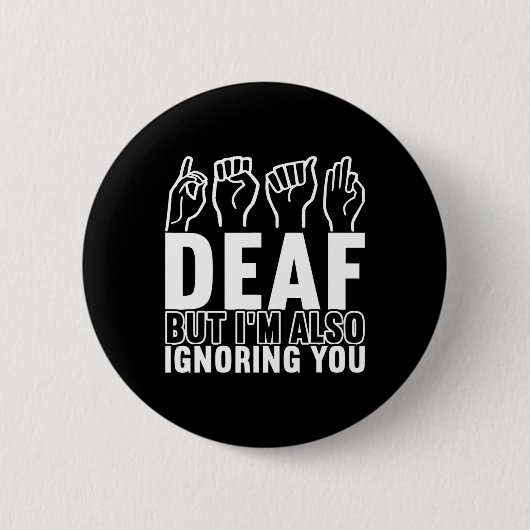 認識度Asl手話アメリカ手話 缶バッジ (正面)