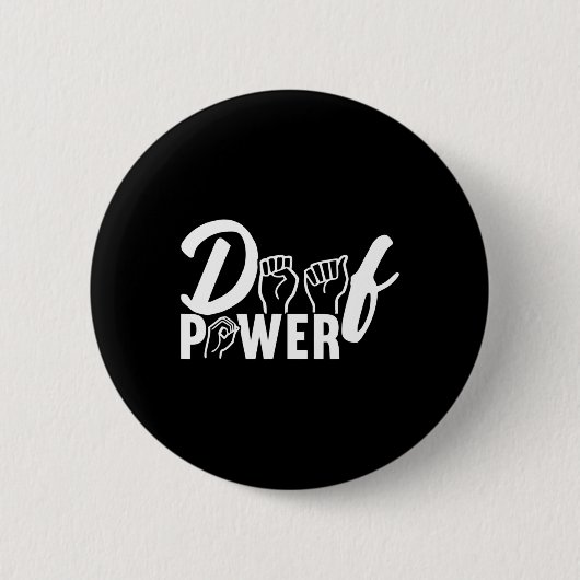 認識度Asl手話アメリカ手話 缶バッジ (正面)