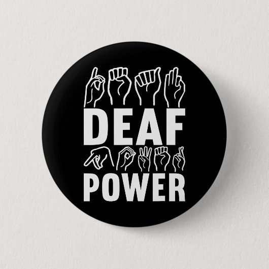 認識度Asl手話アメリカ手話 缶バッジ (正面)