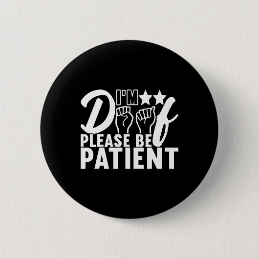 認識度Asl手話アメリカ手話 缶バッジ (正面)