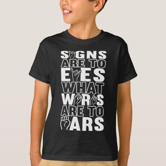 認識度Asl手話アメリカ手話 Tシャツ (正面)