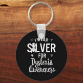 認識度I衣服シルバー学リボン読のDi キーホルダー (正面)