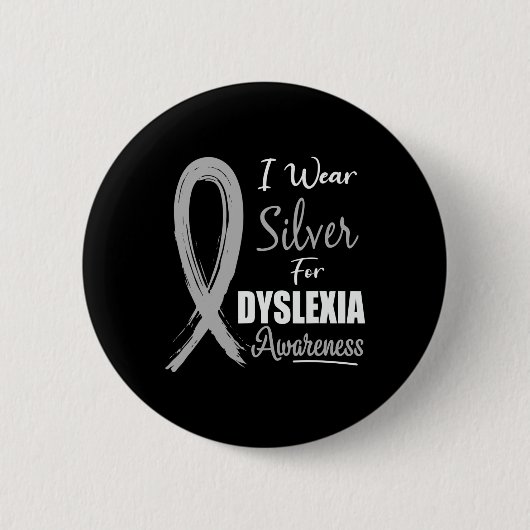 認識度I衣服シルバー学リボン読ズ 缶バッジ (正面)