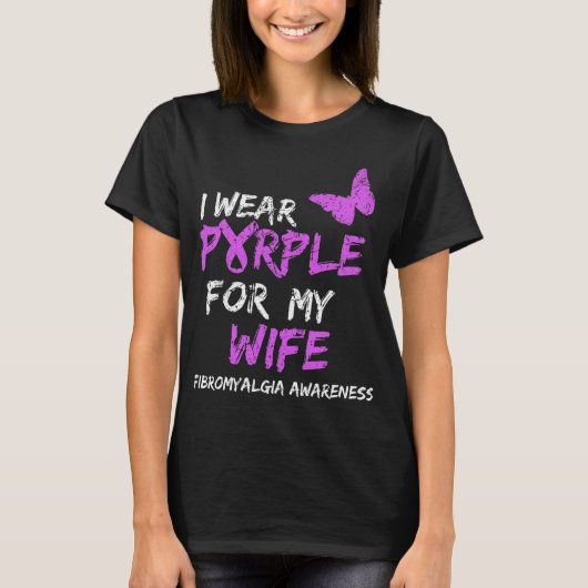 認識度I衣服パープル妻3 Tシャツ (正面)
