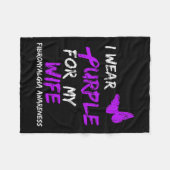 認識度I衣服パープルfor妻1 フリースブランケット (正面(横))