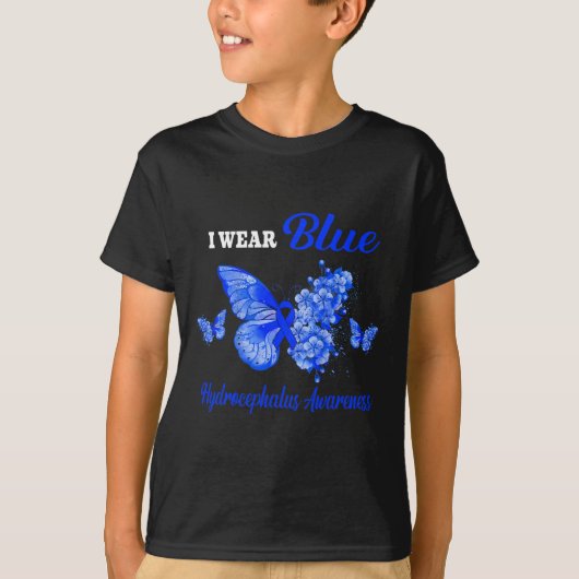 認識度I衣服ブルーバタフライ Tシャツ (正面)