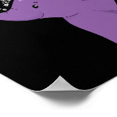認識月間終了 紫のリボンの象 ポスター (角)