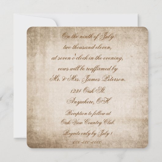 誓いの再確認 招待状 (裏面)