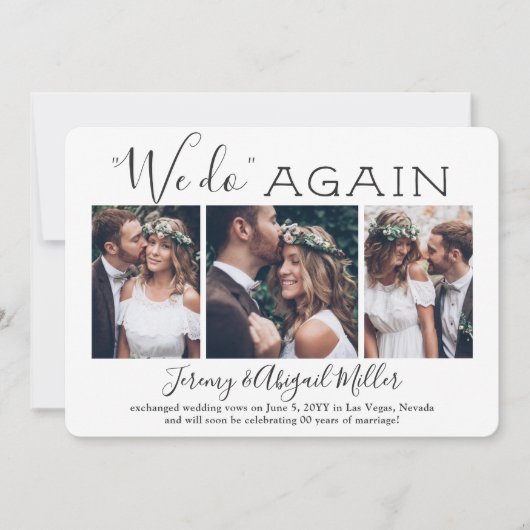 誓いの再結婚生の続編の4枚の写真また 招待状 (正面)