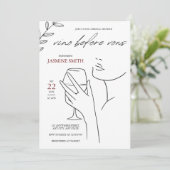 誓いの前にエレガントvino黒&白ブライダルシャワー 招待状 (スタンド正面)