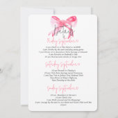 誓いの前にリボン ピンクの独身最後のパーティー 招待状 (裏面)