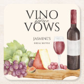 誓いの前にヴィノ　シャルキュテリーボード　ブライズシャワー スクエアペーパーコースター (正面)
