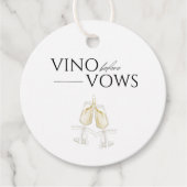 誓いの前にヴィノ　ホワイト フローラル ブライダルシャワー フェイバータグ (正面)