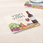 誓いの前にヴィノ【Vino】シャルキュテリーボード ブライダルシャワー スクエアペーパーコースター (アングル)