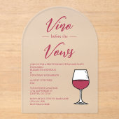 誓いの前にヴィーノ結婚は歓迎パーティー アクリル招待状 (正面)