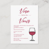 誓いの前にヴィーノ結婚は歓迎パーティー エンクロージャーカード (正面)