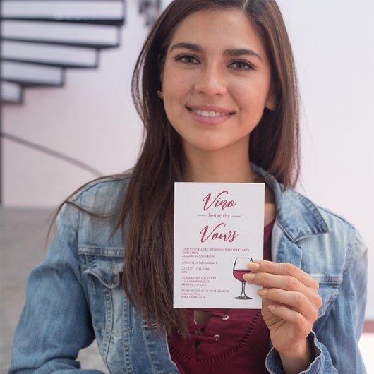 誓いの前にヴィーノ結婚は歓迎パーティー エンクロージャーカード