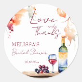 誓いの前にヴィーノ ワイナリー ブライダルシャワーのお favors ラウンドシール (正面)