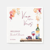 誓いの前にヴィーノ ワイナリー ブライダルシャワー プリント済み スタンダードカクテルナプキン (正面)