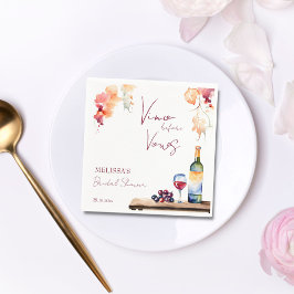 誓いの前にヴィーノ ワイナリー ブライダルシャワー プリント済み スタンダードカクテルナプキン