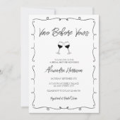 誓いの前にヴィーノ 手描きスクリブル  ブライズシャワー 招待状 (正面)