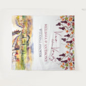 誓いの前にヴィーノ 結婚前のお披露目パーソナライズド タペストリー (正面(横))