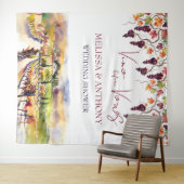 誓いの前にヴィーノ 結婚前のお祝い パーソナライズされた タペストリー (インサイチュ(横))