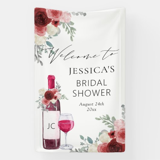 誓いの前にヴィーノ 赤ワイン ウェルカムサイン 横断幕 (縦)