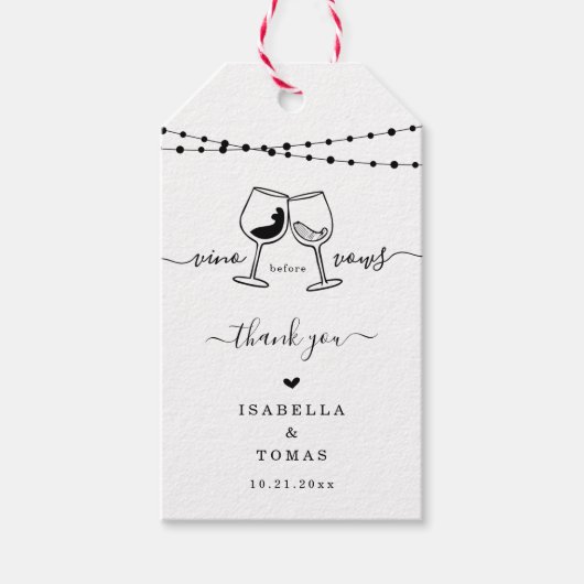 誓いの前にヴィーノ 面白い結婚前のお祝いタグ ギフトタグ (正面)
