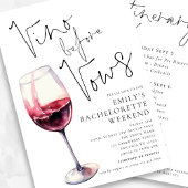 誓いの前のエレガントなヴィノ バチェロレッテ ウィークエンド 招待状