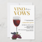 誓いの前のミニマリストVinoブライダルシャワーワイン 招待状 (正面)