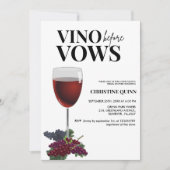 誓いの前のミニマリストVinoブライダルシャワーワイン 招待状 (正面)