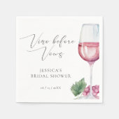 誓いの前のワインカラー ブライダルシャワーナプキン スタンダードカクテルナプキン (正面)