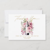 誓いの前のヴィノ・エレガント・ウォータカラー・ブライダルシャワー サンキューカード (正面)
